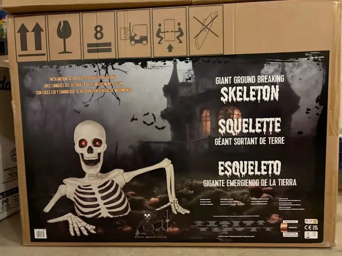 Towering Skeleton with LED Eyes & Haunting Sounds🎃 👻